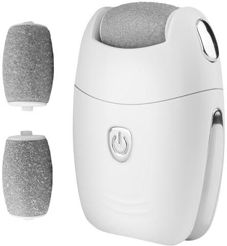 Râpe électrique puissante pour callosités - Appareil de soin des pieds rechargeable avec 3 rouleaux de rechange - Râpe électrique professionnelle pour pieds