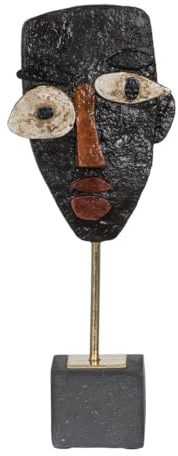 BigBuy Home Skulptur Maske Braun Schwarz 52 x 35 x 41,5 cm