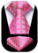 HISDERN Pinke Krawatte Herren Karierte Krawatten mit Einstecktuch Formelle Klassische Hochzeit Herrenkrawatte und Taschentuch Set für Männer