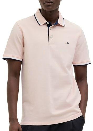 JACK&JONES JJEPAULOS SS NOOS Polo Shirt, Peach Parfait/Detail:Play, M