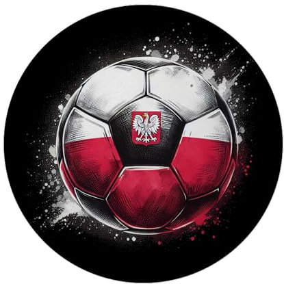 Fußball Polen Flagge Magnet rund EM 2024 Fanartikel Ball Sport Motiv Rot-Weiß Polen Länderfarben Ideal für Fußballbegeisterte
