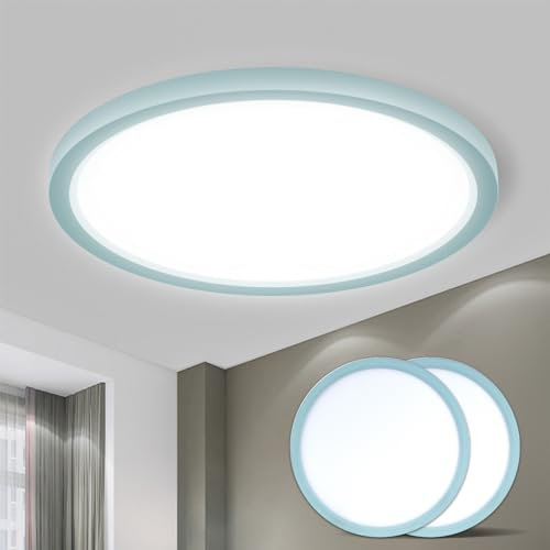 LQWELL® Deckenleuchte LED Deckenlampe, IP44 Wasserfest Badlampe Rund Flach 18W 6000K 1980LM Modern Schlicht Lampe Dünn für Wohnzimmer Badezimmer Schlafzimmer Küche Balkon Keller Büro, 220 * 24mm