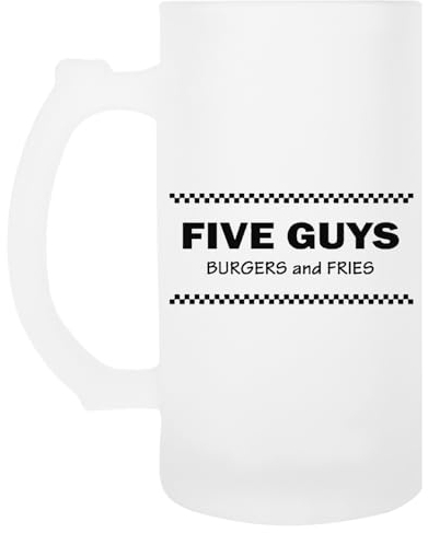 OLDRYTEE Five Guys Burgers And Fries Transparenter Becher Mit Biergriff Aus Glas