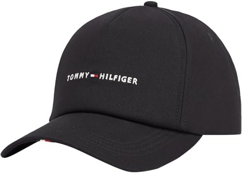 Tommy Hilfiger Herren Cap Foundation Soft 6 Panel mit Logo, Schwarz (Black), Einheitsgröße