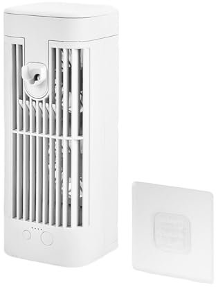 Mini Climatiseur, Grand Réservoir D'eau De 120 Ml, Autonomie De La Batterie De 1200 MAh, Avec 3 Vitesses, Avec Veilleuse, Avec Ventilateur Humidificateur Silencieux