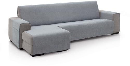 ECOMMERC3 Chaiselongue-Sofabezug für linkes Armlehnen, Größe der Rückenlehne: 280 cm, hellgrau, weich, 100% Made in Spain