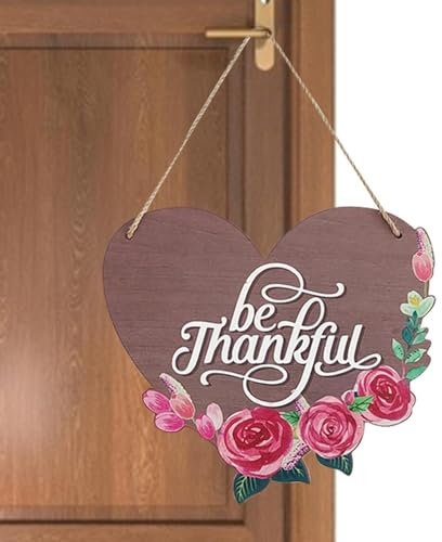 Hugsweet Herzförmiges Holzschild, Herz-Türschild - Frühlings-Herz-Türdekoration aus Holz - Willkommensschild für den Türgriff im Landhausstil