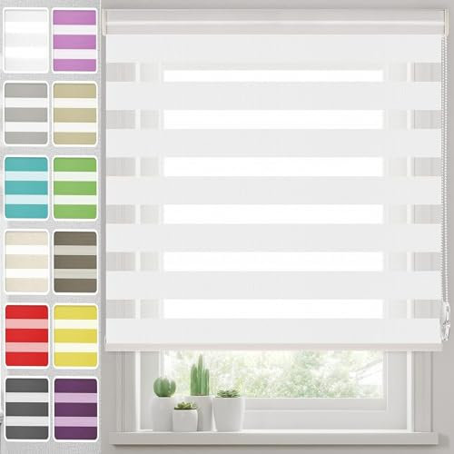 Verdunkelungsrollo Dachfenster 30x300cm Tragbares Thermo Rollo Fensterrollo für Kinderzimmer Schlafzimmer und Reise inklusive Montagezubehör Weiß