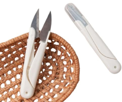 2 Stück Fadenschere, Garnschere, tragbare Schere, Fadenschere, Fadenschneider mit Bezug, Stoffschere zum Schneiden von Kleidung