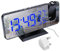 Lancoon Projection Alarm Clock with Radio Digital Bedside Clock with Adapter 12/24H Mode Temperature Humidity Display