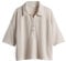 OPUS Damen Kurzarmshirt | Poloshirt SILKAS Loose in Strickoptik Natural Glaze, 38
