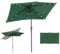 Fiqops Sonnenschirm LED Solar 210 x 140cm mit Kurbel | Sonnenschirm Rechteckig Sonnenschutz UV50+ Knickbar, Ampelschirm Terrassenschirm wasserdicht für Garten, ohne Ständer, Grün