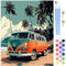 MXJSUA Peinture par Numéros pour Adulte, DIY Peinture Acrylique pour Adultes Débutants Facile sur Toile 40×50 cm avec peintures et pinceaux, Van Classique (sans Cadre)