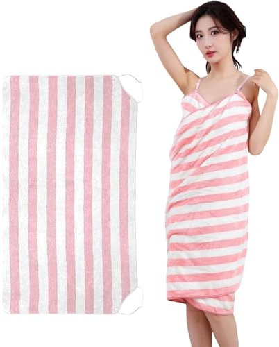Toalla envolvente brillante con correas ajustables (63 x 27.6 pulgadas), toalla de baño portátil para mujer, suave y súper absorbente, envoltura de ducha larga, diseño antideslizante (C)