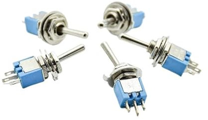 Lot de 10/5 micro-interrupteurs à bascule à tête secouée, 3 broches, 2 positions, SMTS 102 6A125V AC(10pcs)