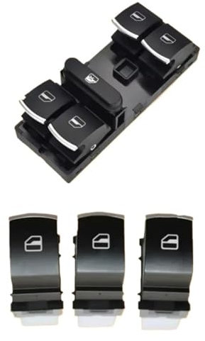 Interruptor Elevalunas para VW para Jetta para Tiguan para Golf para GTI MK5 MK6 para Passat B6 CC para Seat Leon MK2 1K4959857 Interruptor De Elevalunas Eléctrico Rojo(Set 2)