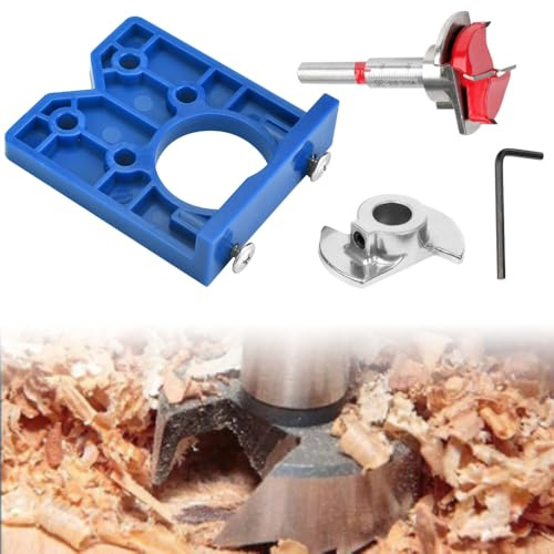 OLRWSLG Concealed Hinge Jig, 35mm Metal Cabinet Hinge Jig Door Hinge Jig | Hinges Hole Drilling Bit Drill Guide Hinges Hole Cutter Positioner for Cabinet Mounting Plates