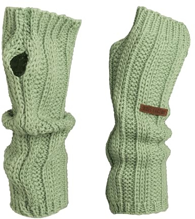 KNIT FACTORY - Nica Armstulpen - One Size | Gestrickte Armwärmer für Winter - Damen Handschuhe aus Wolle - Hochwertige Qualität - Warm un weich