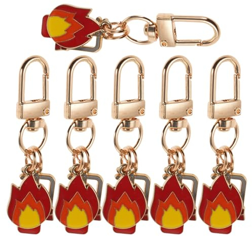 KOMBIUDA Feuerlöscher Schlüsselanhänger Kleiner Realistisch Leicht 6 Stück-pack aus Legierung Rot für Feuerwehr Mottopartys und Geschenke