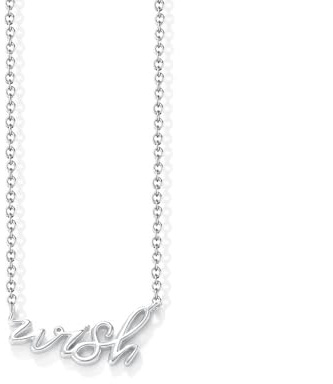 Calefee Collane Donna Oro Bianco 14kt, Collana Ciondolo Wish Gioielli Da Fidanzati, Catena Regolabile 40+5 cm
