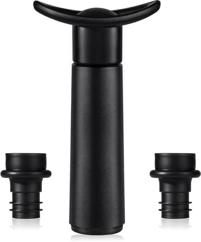 SOGCASE Wine Vacuum Pump & 2 Stoppers Set, Reusable Wine Saver Preserver for Airtight Seal - Keeps Wine Fresh Longer (1 Pump + 2 Stoppers)