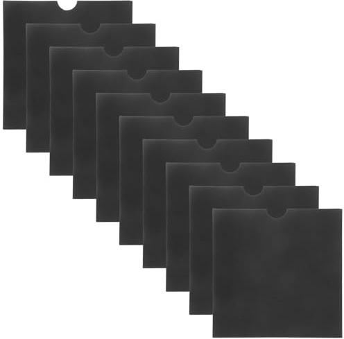 NOLITOY 25pcs Kraft Paper CD Sleeves Dvd Storage Sleeves Black Sturdy Long Term Use Space Saving Mailers for Home and School