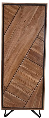 DELUKE Highboard Ebba - Akazie Akazienbraun 181x40x70cm | Kommode Wohnzimmer Sideboard Flur Schlafzimmer