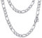 PROSTEEL 3+1 Figarokette 61cm/24 lang Herren Klassische Halskette 7,5mm breit Edelstahl Gliederkette Hip Hop Biker Männer Jungen Modeschmuck Accessoire