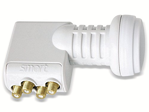 Smart Titanium Universal TQS Quad-LNB Teilnehmer-Anzahl: 4 Feedaufnahme: 40 mm mit Switch Hellgrau