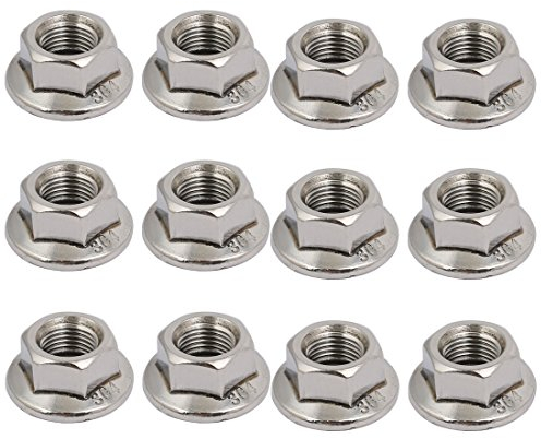 sourcing map 12 Stück M10x1,25mm Stellschraube Flanschmuttern Metrisch Feingewinde 304Edelstahl Sechskantmutter
