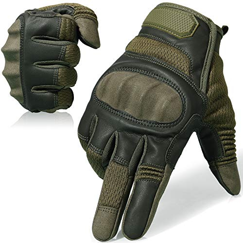 WTACTFUL Motorradhandschuhe Herren Damen, Touchscreen Motorrad Handschuhe Herr für Motorradrennen, Taktische, Airsoft, Mountainbike Radfahren, Motorradfahren, Motorcross, Fahrradhandschuhe Grün M
