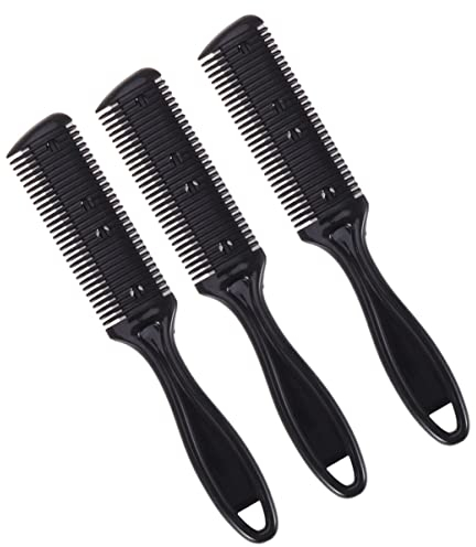 Frcolor Haartrimmer Kamm, Doppelseitenhaarschnitt Trimmer Kamm Multifunktionale Effilierkamm, 3er Pack