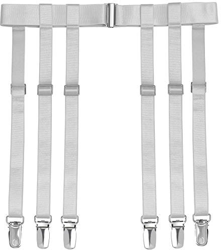 GARGALA Reggicalze da donna Semplicità Sexy Calze Bretelle per Calze Alte Coscia con 4/6 Clip in Metallo, 6 cinturini bianchi con clip per reggicalze, taglia unica