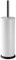 Harbour Housewares Toilet Brush and Holder - Matte White - Pack of 1 - Round Toilet Bowl Brush & Holder Stainless Steel Bathroom Deep Cleaning Scrub