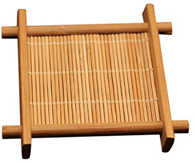 Inzopo 6pcs Dessous de Verre Carré en Bamboo Style Japonais pour Tasse de Thé Café - 9x9cm 9x9cm