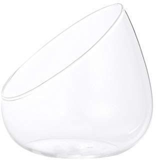 Schräg Geschnittene Schüssel Glasvase Klar Terrarium Süßigkeiten Gericht Obstglas Blumenbehälter Herzstück für Hochzeitsfeier Home Office (Transparent)