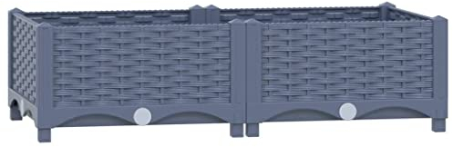 vidaXL Lit Surélevé Jardinière d'Extérieur Pot de Fleurs Bac à Plantes Lit de Plantation Plate-Bande Cour Jardin 80x40x23 cm Polypropylène