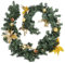 Belle Vous Künstliche Weihnachtsgirlande Grün - 1,8m Weihnachten Deko mit Tannenzapfen, Weihnachtsstern Gold, Kugeln, Beeren, Schleifen - Festliche Girlanden Deko Weihnachten Indoor für Haus, Hochzeit