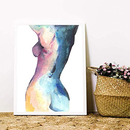 Aquarell Sexy nackte Frau Poster Sexy Body Gemälde Bild erotische abstrakte Wand Bilder nackte Gemälde Mädchen Aquarell Leinwand Gemälde Badezimmer Schlafzimmer Wand Dekor E31097