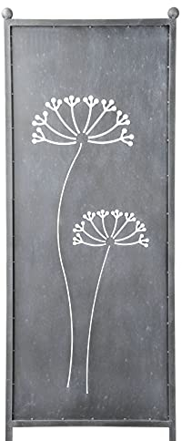 finehomegarden Metall Stele grau Sichtschutz Dolde H165cmxB52cm Windschutz Dekowand Deko
