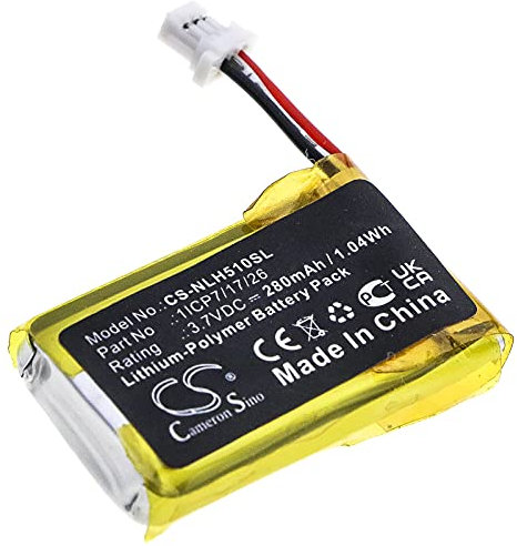 TECHTEK Battery 280mAh compatible with [Nest] C1241290, Hello, NC5100US, Vido Doorbell Wired replaces 1ICP7/17/26