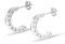 LeCalla 925 Sterling Silber Italienischer C-förmiger halber Creolen-Ohrring für Frauen Teenager