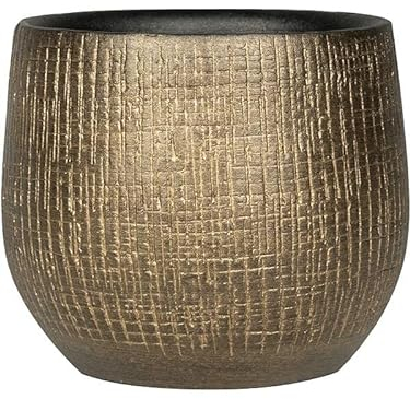 Pflanzgefäß Topf Ryan Shiny Gold 26cm Rund Gold Blumentopf für Innen
