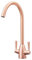 Liquida W05CP Swan Neck Swivel Spout Twin Lever Copper Kitchen Mixer Tap