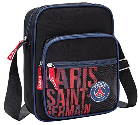 Paris Saint-Germain Umhängetasche - Offizielle Kollektion, Schwarz, 20 x 25 x 10 cm, Herren, PSG-Fans
