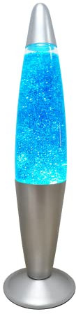Trendi®16 Inches Tall/Aluminium Base/Soothing Motion/Lava Lamp for/Relaxation/Room Decoration/Cable 1.6m (Blue Glitter)