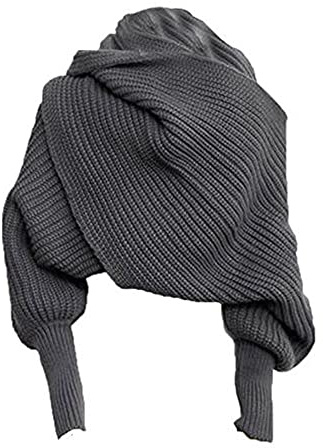 LUMoony Damen-Schalumhang Mit Ärmeln - Mode Winter Warme Normallack Gestrickter Wrap Schal Umhang Shawl Cape Strickschals Stola Unisex