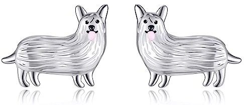 ONEFINITY Corgi Ohrringe 925 Sterlingsilber Corgi Stecker Ohrringe Hund Tierschmuck für Mädchen