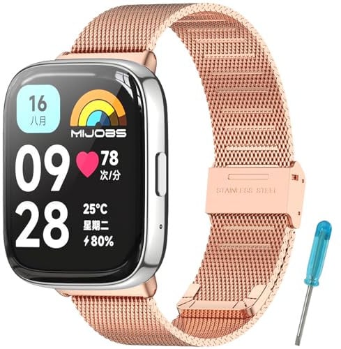 CHULN Redmi Watch 3 Active Metal Strap, Compatible with Xiaomi Redmi Watch 3 Active, Stainless Steel