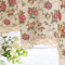 Moslovstar Romantisch Blühende Rosen, 1 Paneel, Halbvorhang aus Baumwollleinen im Vintage-Stil für Küche, Café, eleganter Saum mit floraler Spitze, 140 cm B x 110 cm L, Beige